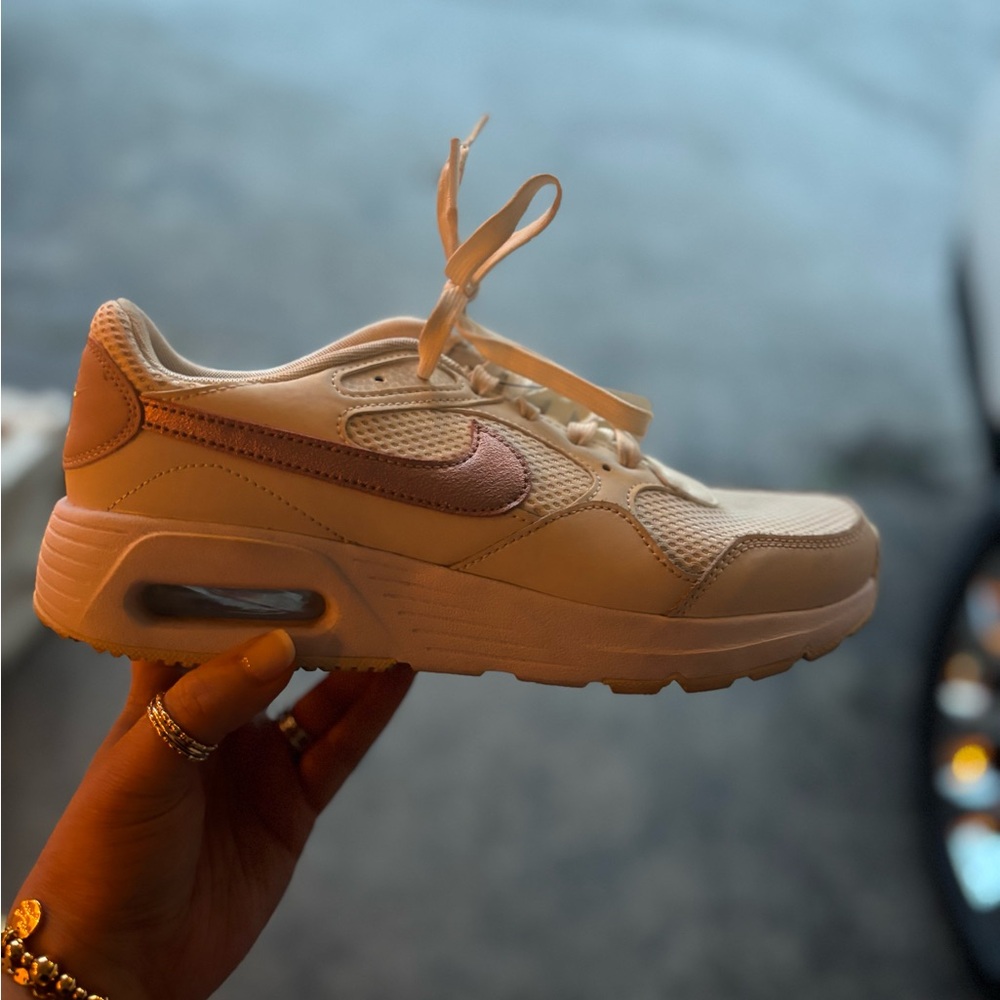 Nike Cream and Pink Sneakers with Air Max Comfort